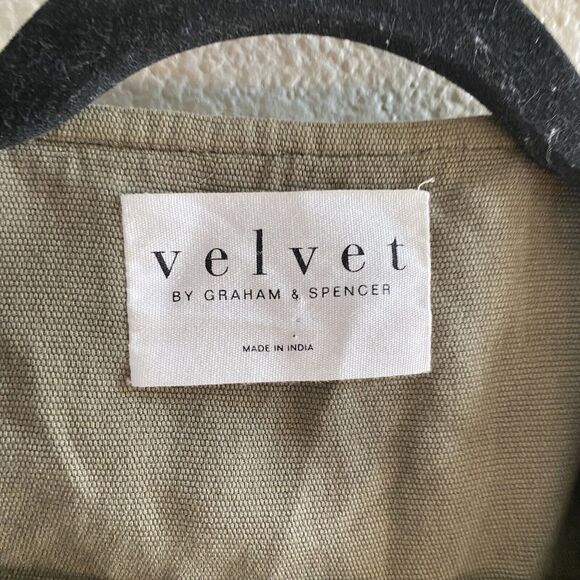 Velvet By Graham Spencer Jacket Womens  Small Green Moto Utility Military Army - Picture 5 of 8